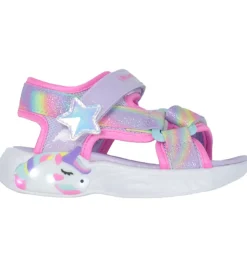 Blinkesko*Skechers Sandaler m. Lys - Dreamy Unicorns - Lavender Multi