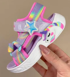 Blinkesko*Skechers Sandaler m. Lys - Dreamy Unicorns - Lavender Multi