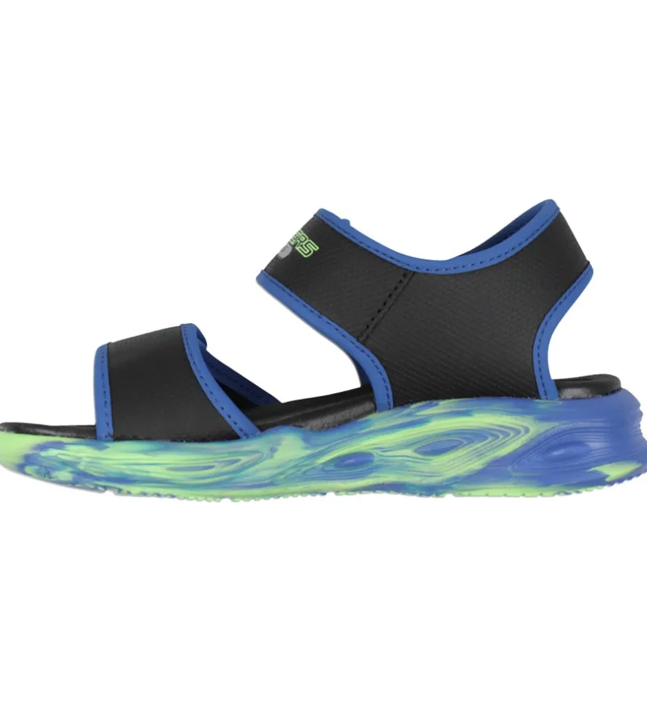Skechers Sandaler m. Lys - Lights Sola - Sort/Blå