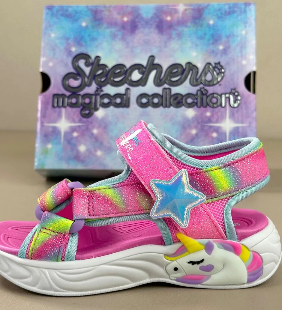 Blinkesko*Skechers Sandaler m. Lys - Unicorn Dreams - Pink/Multi