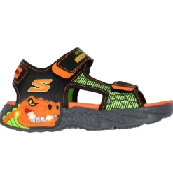Blinkesko*Skechers Sandaler m. Lys - Creature Splash - Black/Orange