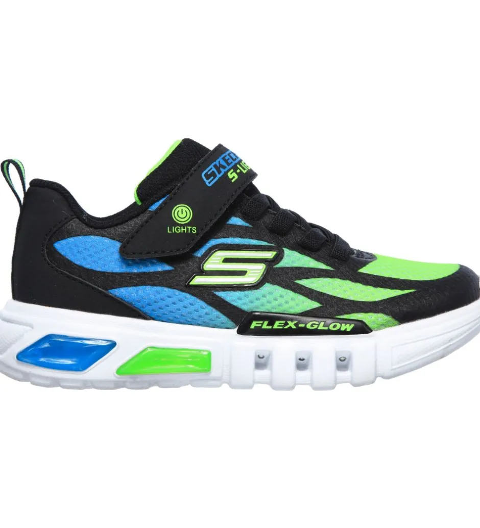 Blinkesko*Skechers Sko m. Lys - Dezlo - Sort/Blå/Lime