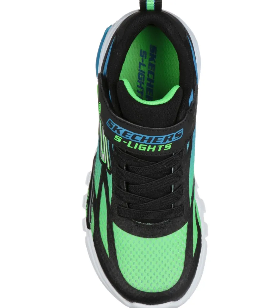 Blinkesko*Skechers Sko m. Lys - Dezlo - Sort/Blå/Lime