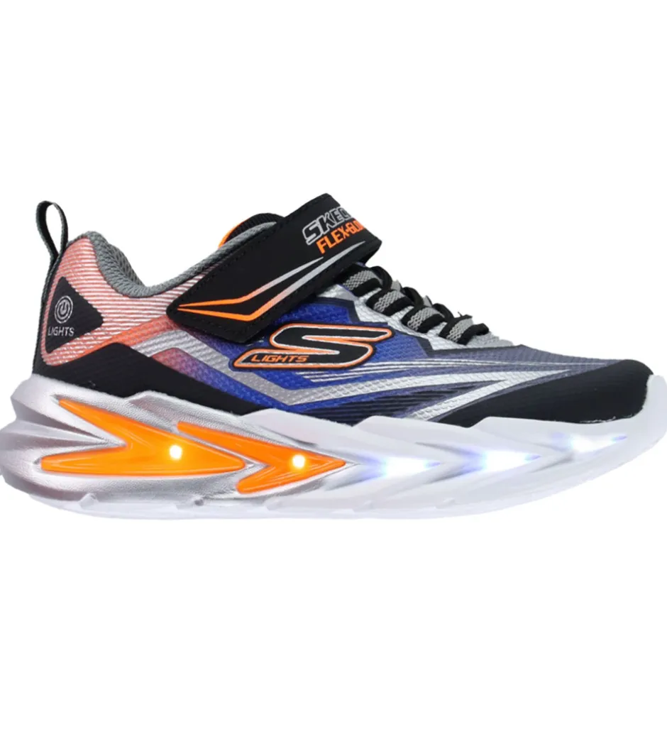 Skechers Sko m. Lys - Flex-Glow Ultra - Sort/Blå