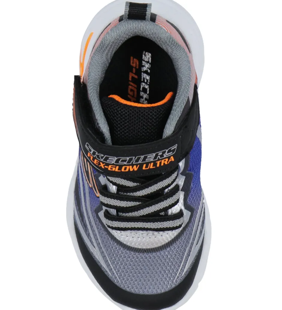 Skechers Sko m. Lys - Glow Ultra - Sort/Sølv