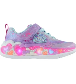 Sneakers|Børnesko Og Babysko*Skechers Sko m. Lys - Heart Lights - Purple