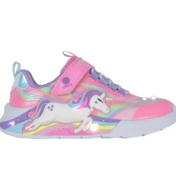 Blinkesko*Skechers Sko m. Lys - Unicorn Chaser - Pink/Multi