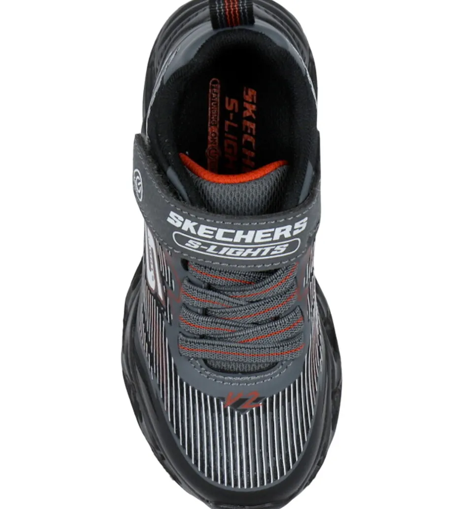 Blinkesko*Skechers Sko m. Lys - Vortex 2.0 - Black/Charcoal