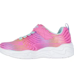 Blinkesko*Skechers Sko m. Lys - Wavy Beams - Pink/Multi