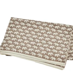 Børneværelset|Tæpper*Smallstuff Babytæppe - Uld - 80x100 cm - Elephants - Natur