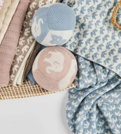 Tæpper|Børneværelset*Smallstuff Babytæppe - Uld - 80x100 cm - Elephants - Blå