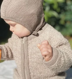 Børn Smallstuff Cardigan m. Lynlås - Uld - Natur Melange