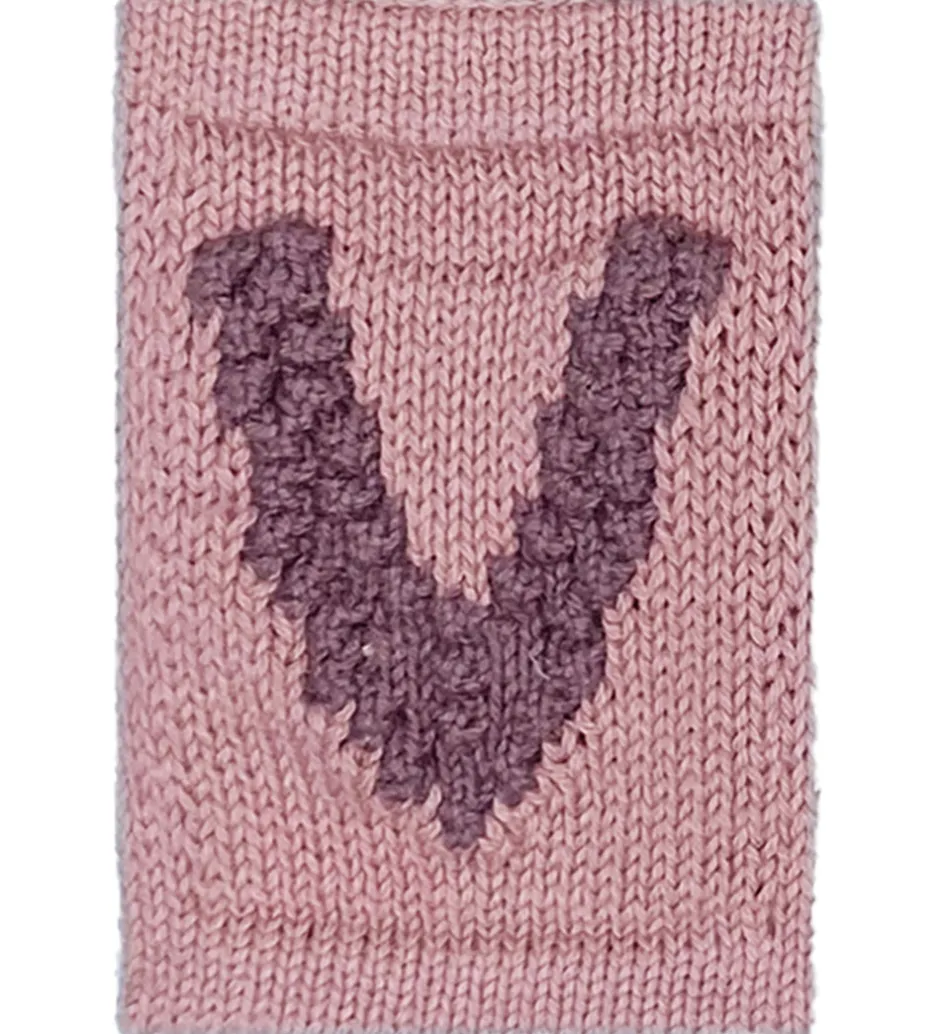 Smallstuff Strikket Bogstav - V - Rosa Alfabet