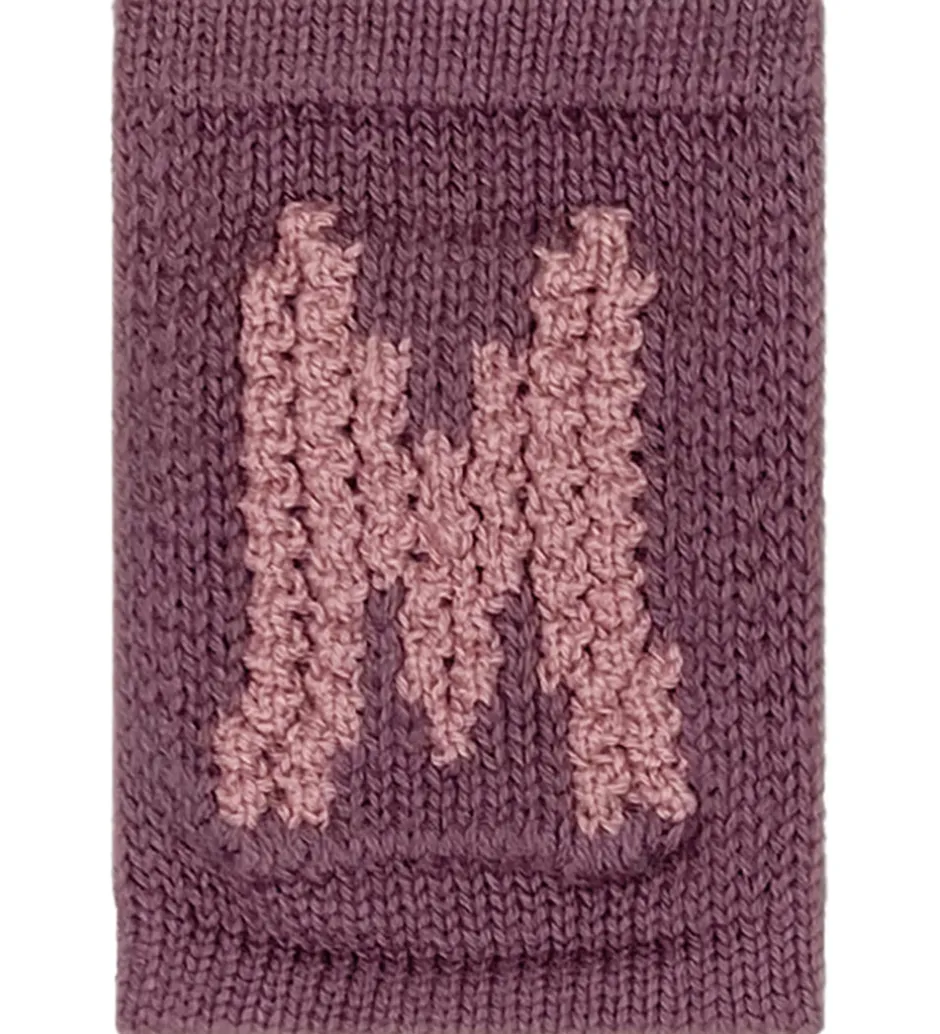 Flagranker*Smallstuff Strikket Bogstav - M - Rosa Alfabet