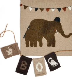 Flagranker*Smallstuff Strikket Flag - Elefant - Natur Motiv