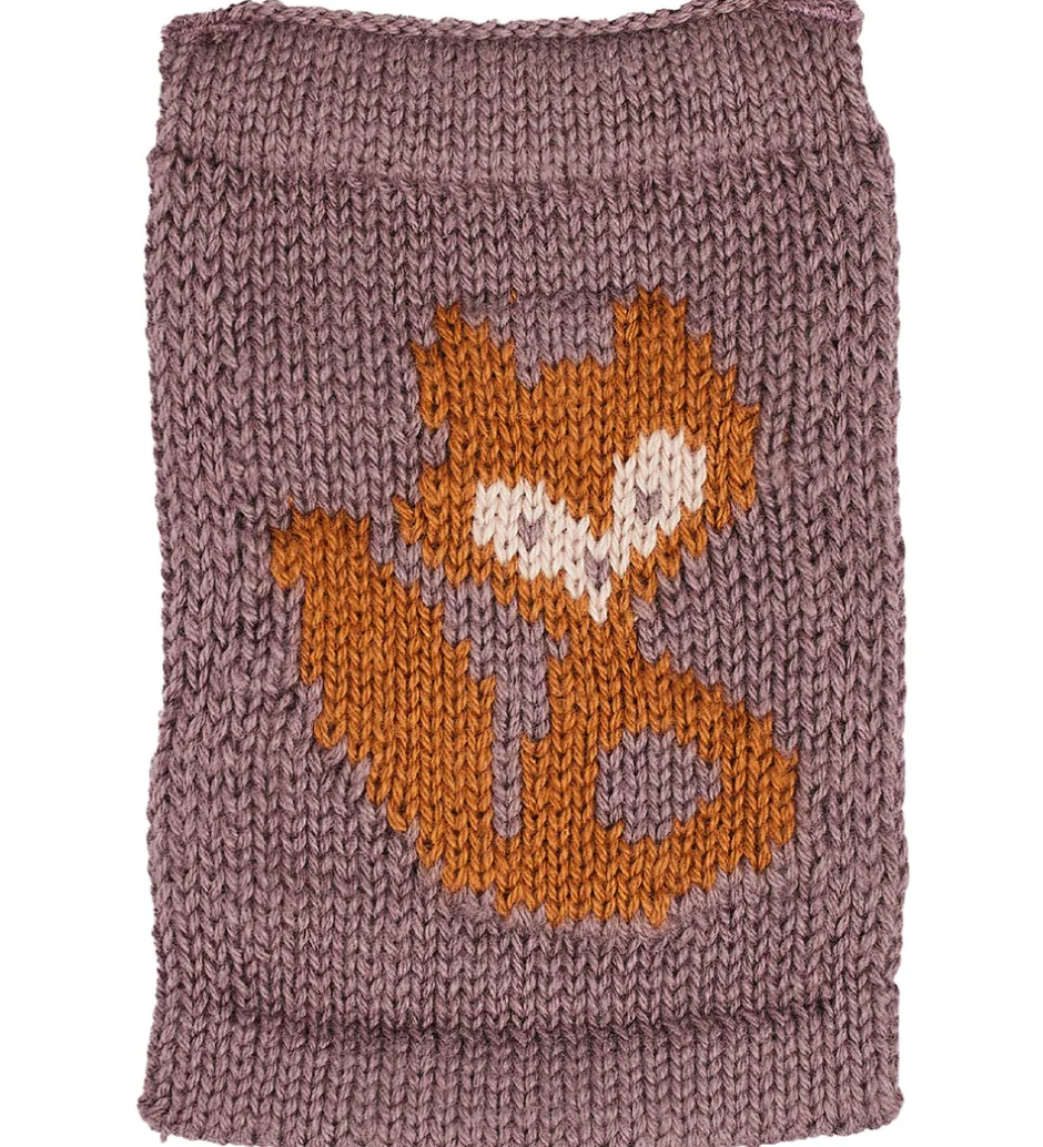 Smallstuff Strikket Flag - Ræv - Rosa Motiv