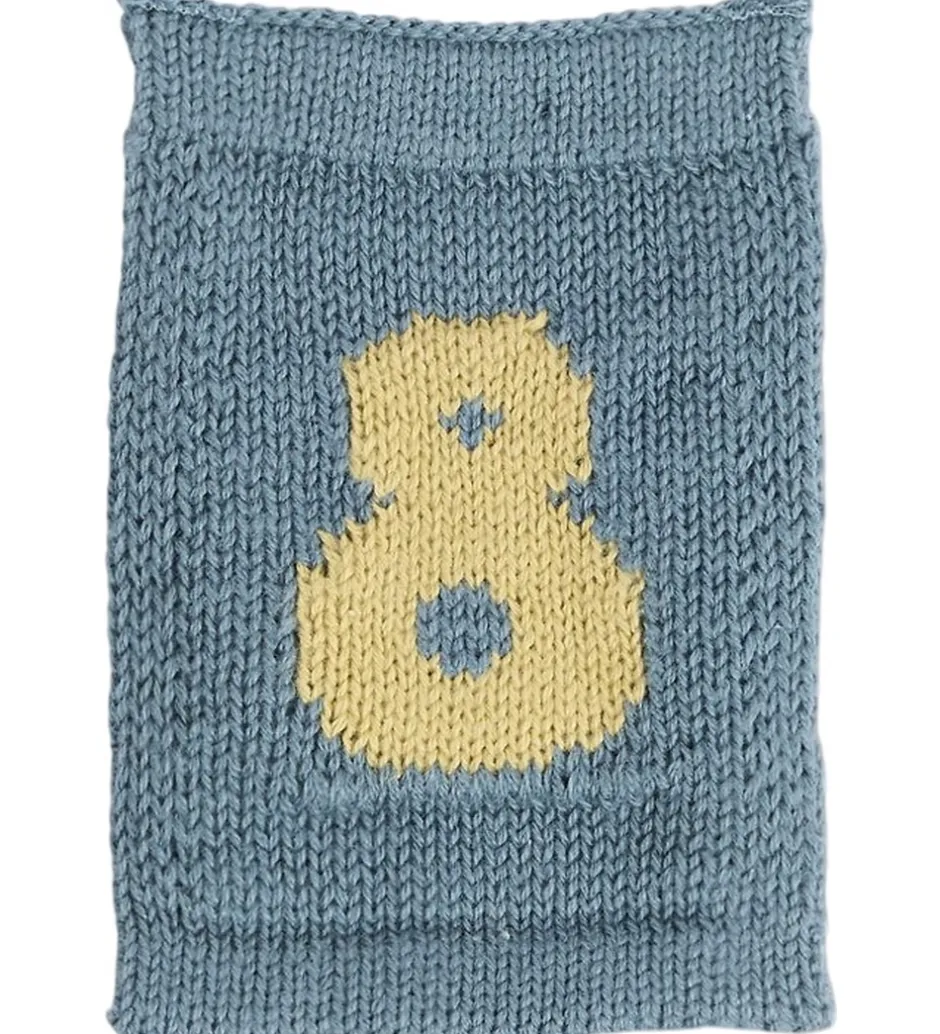 Flagranker|Dekoration*Smallstuff Strikket Flag - 8 - Blå Tal