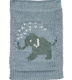 Flagranker*Smallstuff Strikket Flag - Elefant - Blå Motiv