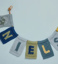 Flagranker*Smallstuff Strikket Flag - Elefant - Blå Motiv