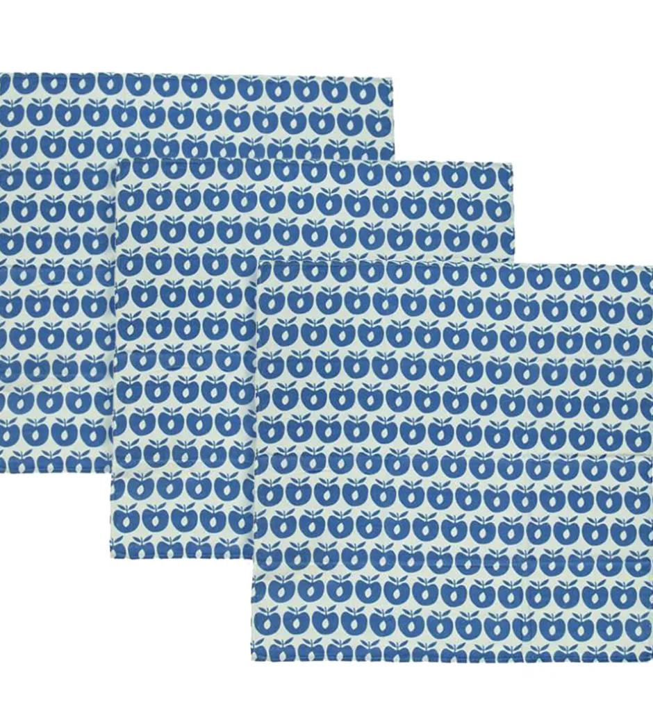Småfolk Stofbleer - 3-pak - 79x79 - Blue Lolite