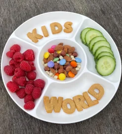 SnikSnack Snackfad - 5 Rum - 25 cm - Hvid