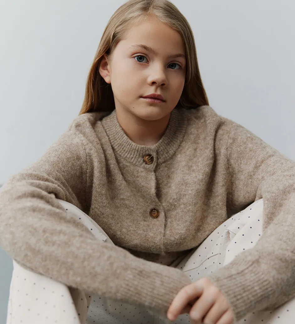 Børn Sofie Schnoor Cardigan - Strik - MauraSY - Deer Melange