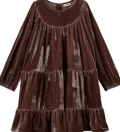 Kjoler*Sofie Schnoor Kjole - Velour - SelineSB - Brun