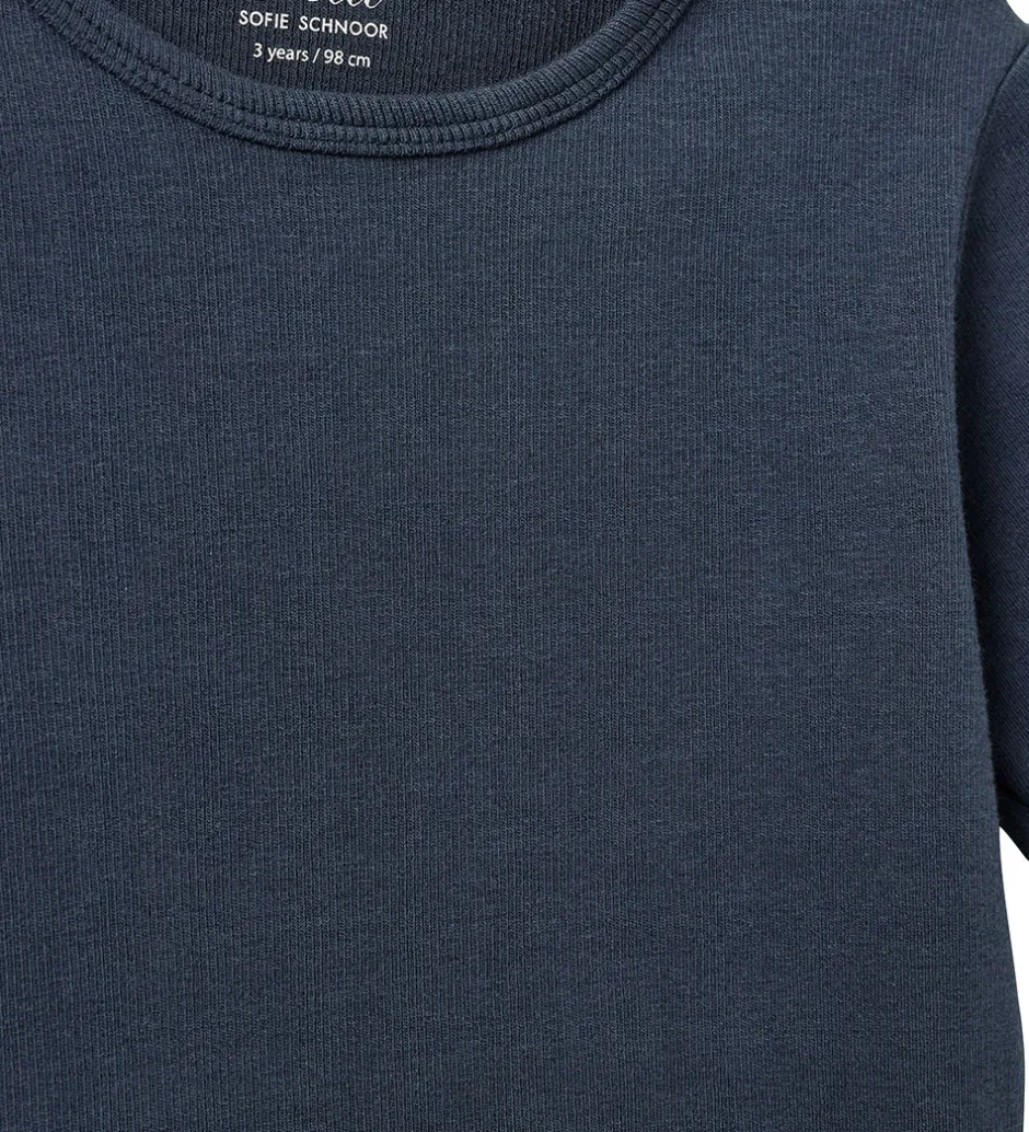 Børn Sofie Schnoor T-shirt - Rib - Dark Blue