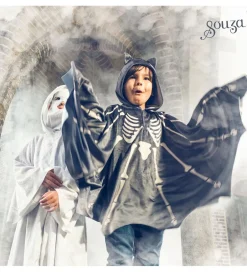 Halloween*Souza Udklædning - Kappe - Flagermus - Grå