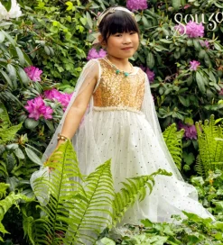 Udklædningstøj*Souza Udklædning - Prinsesse - Dorianne - Hvid/Guld
