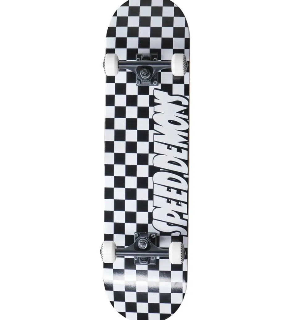Speed Demons Skateboard - 7" - Checkers Komplet - Sort/Hvid