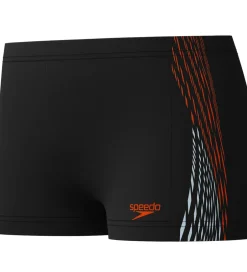 Svømmetøj*Speedo Badebukser - Plastisol Placement - Sort m. Orange