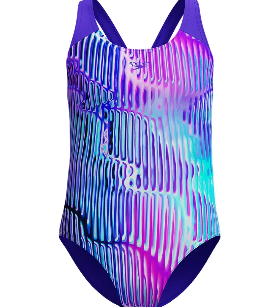 Svømmetøj|Svømning*Speedo Badedragt - Digital Allover Splashback - Lilla/Pink