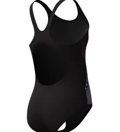Svømmetøj*Speedo Badedragt - Placement Muscleback - Sort m. Lilla