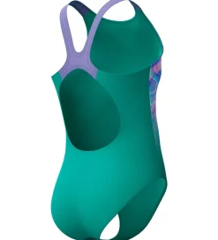 Svømmetøj|Svømning*Speedo Badedragt - Printed Pulseback - Grøn/Pink