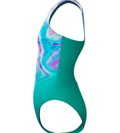 Svømmetøj|Svømning*Speedo Badedragt - Printed Pulseback - Grøn/Pink