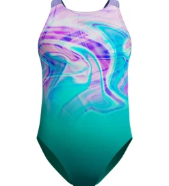 Svømmetøj|Svømning*Speedo Badedragt - Printed Pulseback - Grøn/Pink