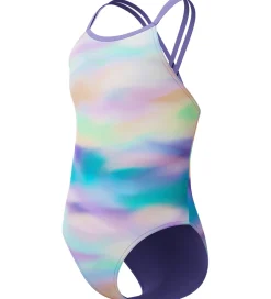 Svømmetøj|Svømning*Speedo Badedragt - Printed Twinstrap - Lilla/Grøn/Orange
