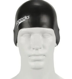 Badehætter*Speedo Badehætte - Junior Plain Moulded Silicone Cap - Sort