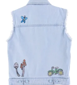 Børn Stella McCartney Kids Denimvest - Lyseblå m. Broderi