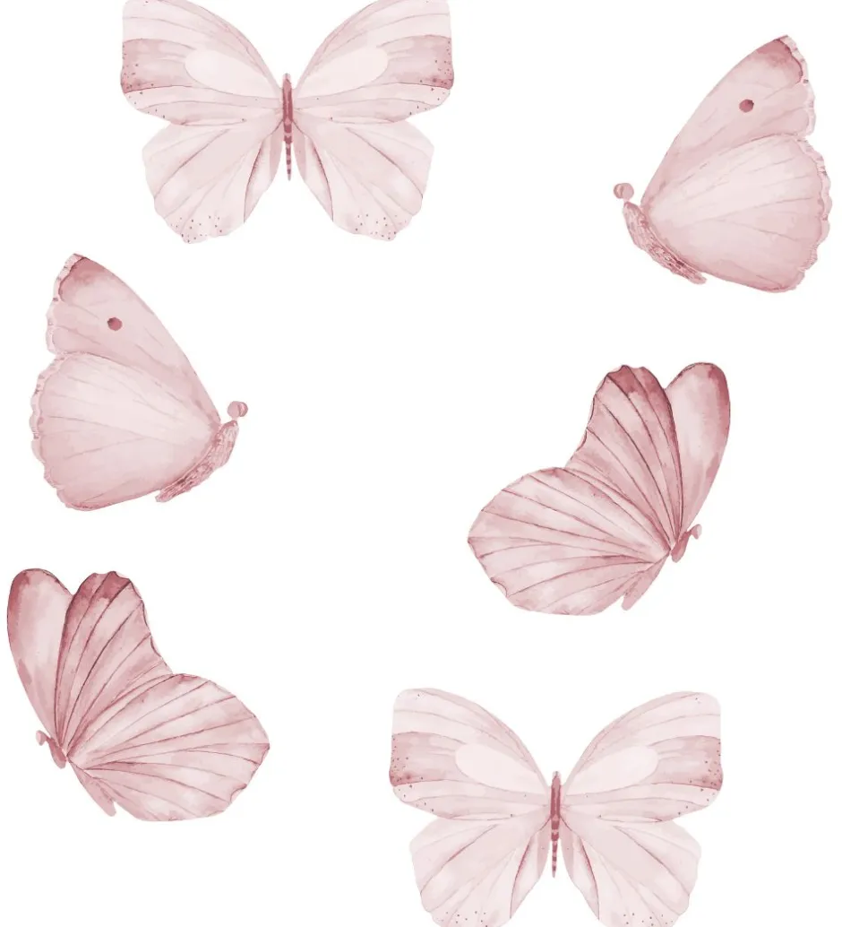 Thats Mine That's Mine Wallstickers - Sommerfugle - 6stk - Rose