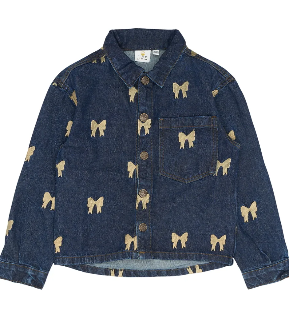 Børn The New Denimjakke - TnRaquel - Medium Blue Denim AOP