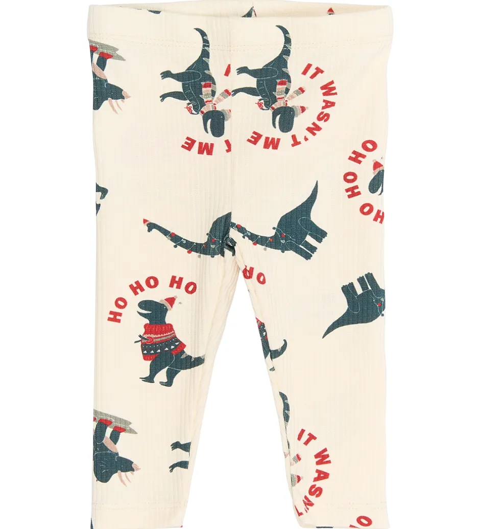 Børn The New Siblings Leggings - Rib - TnsbHoliday - Gardenia Dino