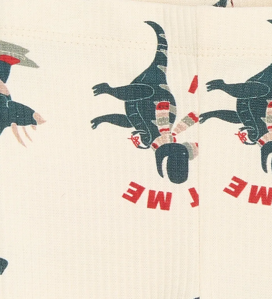Børn The New Siblings Leggings - Rib - TnsbHoliday - Gardenia Dino