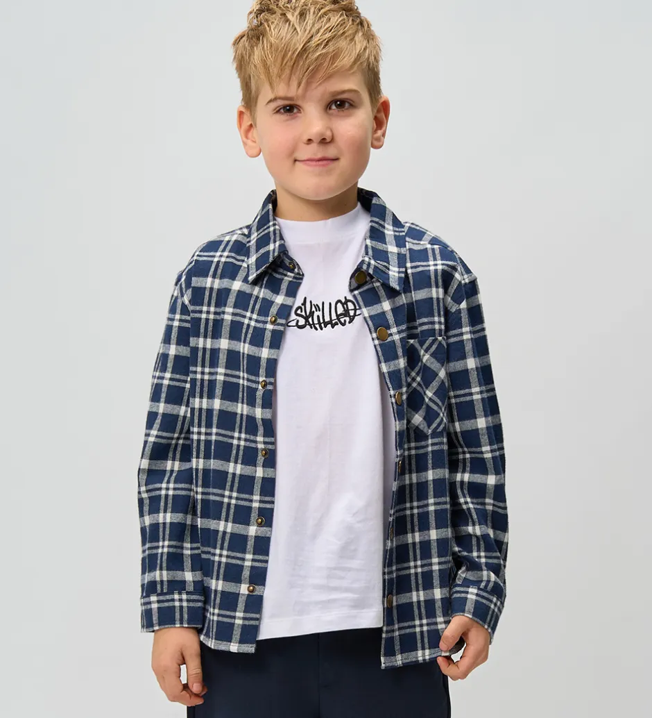 Børn The New Skjorte - TnRonan - Navy Blazer Check