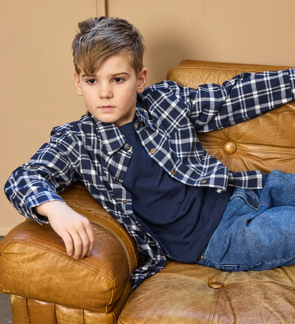 Børn The New Skjorte - TnRonan - Navy Blazer Check