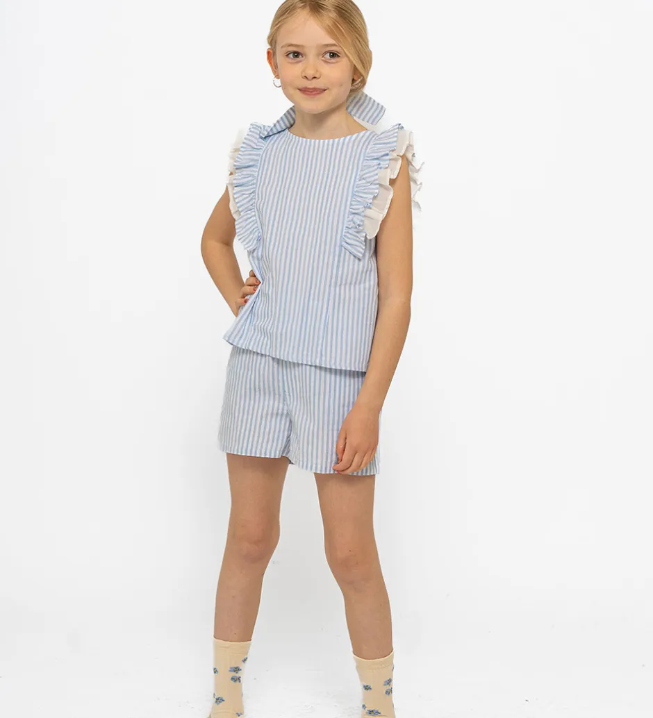 Toppe*The New Top/Hårelastik - TnNalani - White Swan Striped m. Glimme