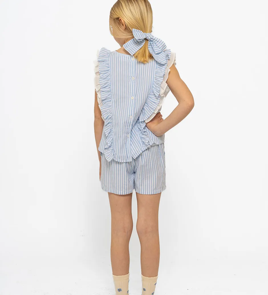 Toppe*The New Top/Hårelastik - TnNalani - White Swan Striped m. Glimme