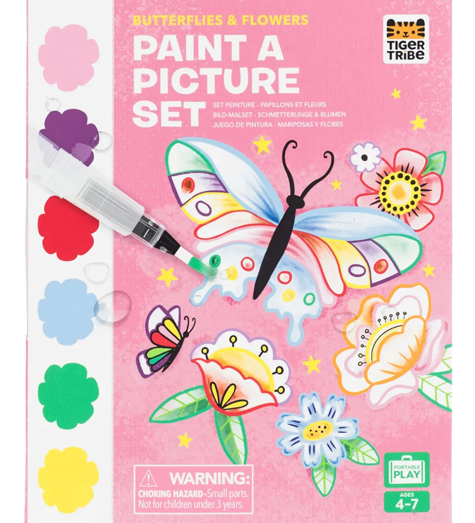 Tiger Tribe Farvesæt - Paint A Picture Set - Butterflies & Flowe