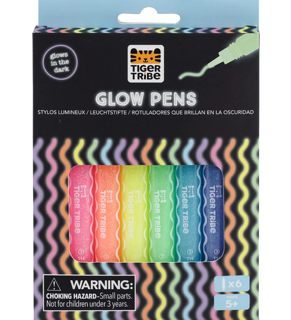 Skriveredskaber*Tiger Tribe Farvesæt - 6-pak - Glow Pens